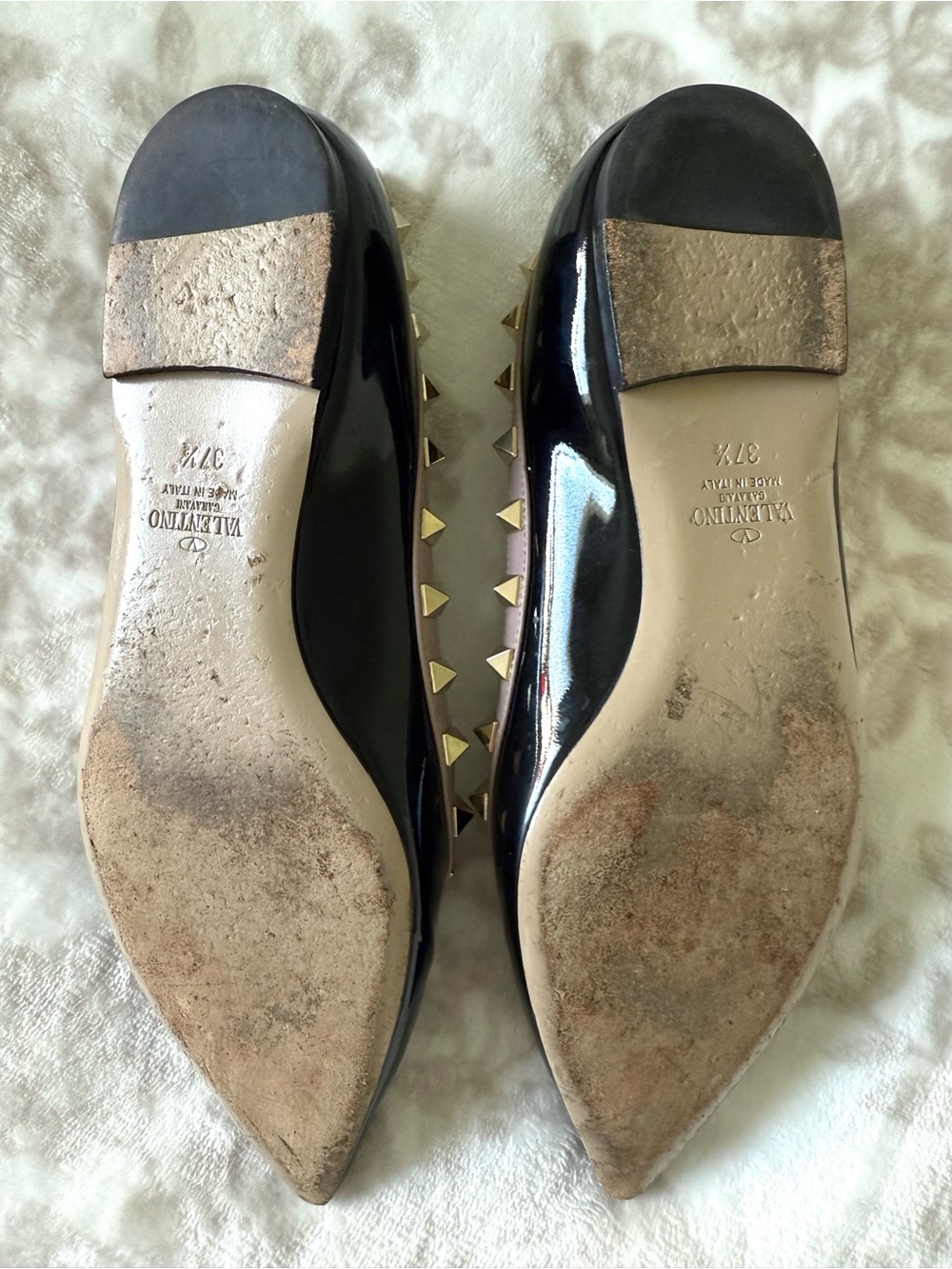 Valentino Rockstud Pointed Toe Ballet Flats - Picture 9 of 12